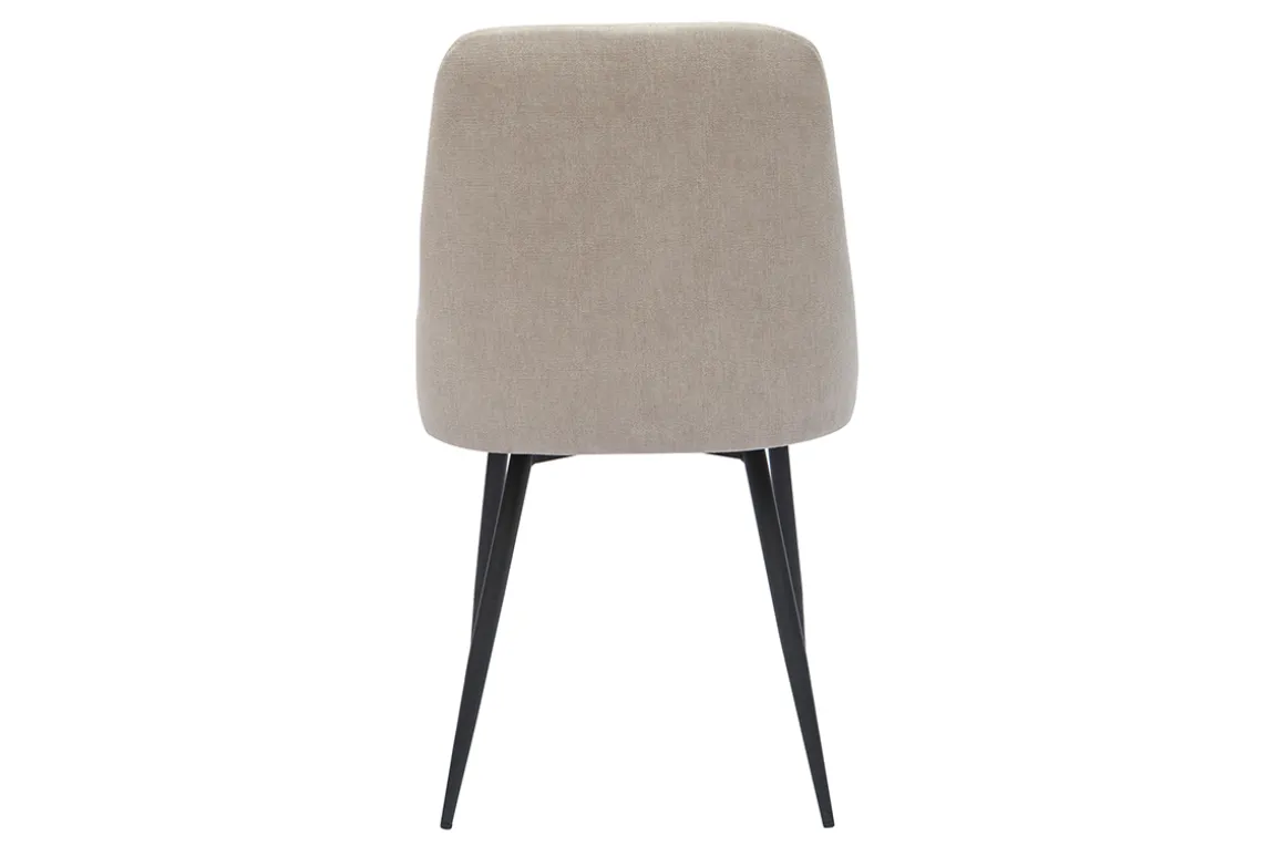 Shop Miliboo Set de 2 sillas de diseño efecto aterciopelado color natural y metal negro CULT