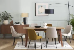 Shop Miliboo Set de 2 sillas de diseño efecto aterciopelado color natural y metal negro CULT