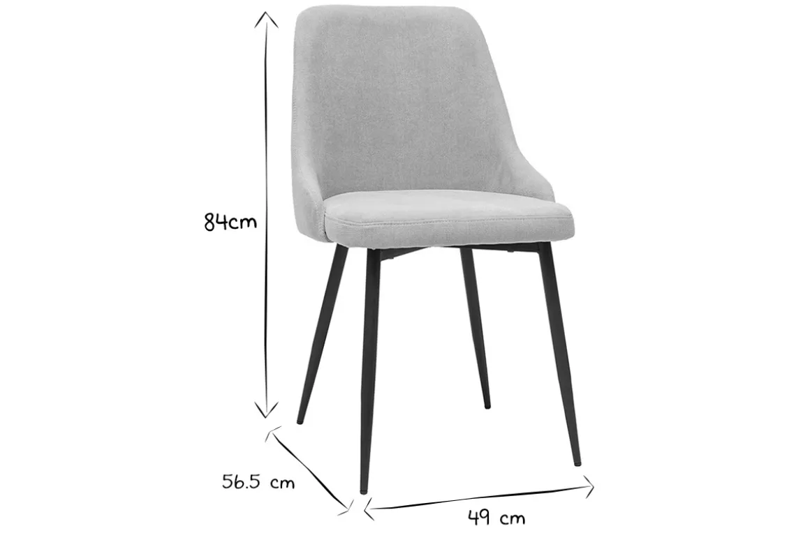 Shop Miliboo Set de 2 sillas de diseño efecto aterciopelado color natural y metal negro CULT