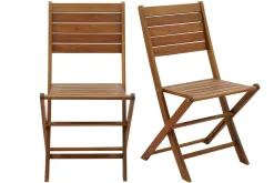 Discount Miliboo Set de 2 sillas de jardín plegables de acacia maciza CANOPEE
