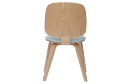 Clearance Miliboo Set de 2 sillas de madera clara y tela gris clara BECK
