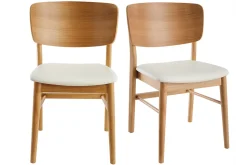Clearance Miliboo Set de 2 sillas de madera clara y blanco SHELDON