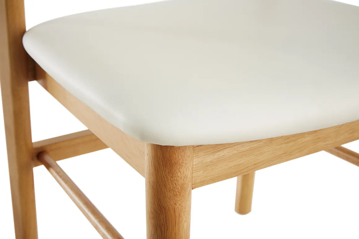 Clearance Miliboo Set de 2 sillas de madera clara y blanco SHELDON