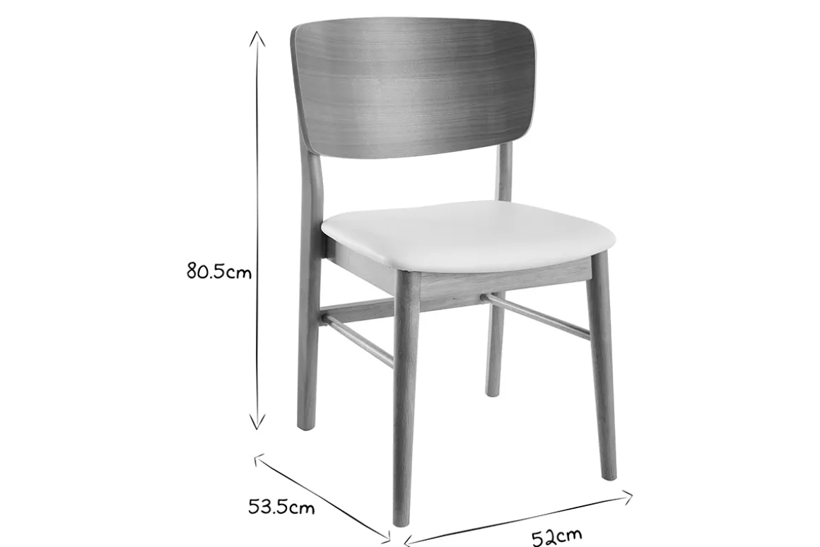 Clearance Miliboo Set de 2 sillas de madera clara y blanco SHELDON