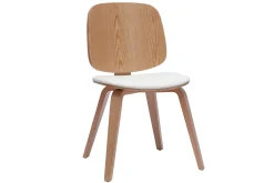 Clearance Miliboo Set de 2 sillas de madera clara y blanca BECK