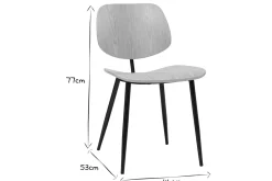 Shop Miliboo Set de 2 sillas de madera negra y metal negro TOBIAS