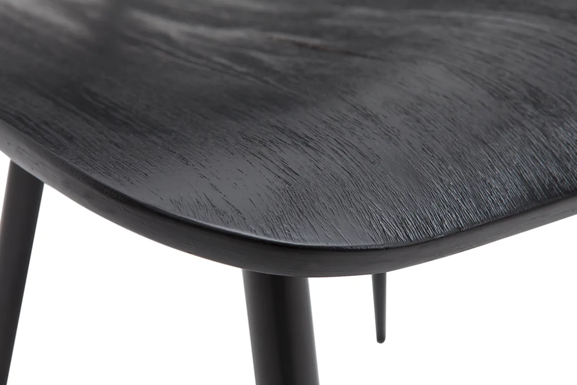Shop Miliboo Set de 2 sillas de madera negra y metal negro TOBIAS