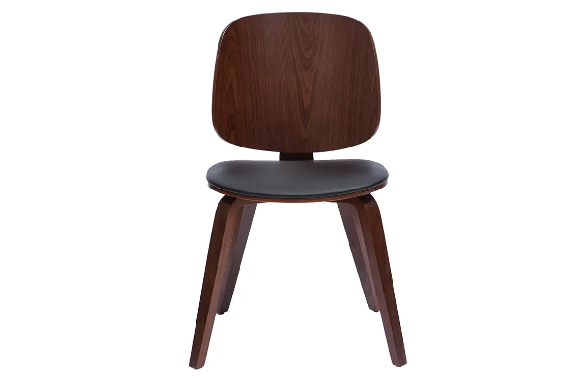 Best Miliboo Set de 2 sillas de madera oscura y negra BECK
