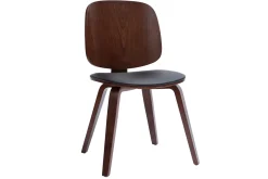 Best Miliboo Set de 2 sillas de madera oscura y negra BECK