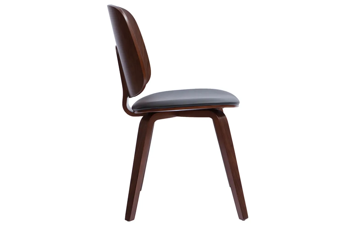Best Miliboo Set de 2 sillas de madera oscura y negra BECK