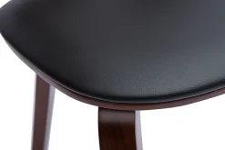 Best Miliboo Set de 2 sillas de madera oscura y negra BECK