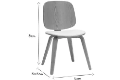 Best Miliboo Set de 2 sillas de madera oscura y negra BECK