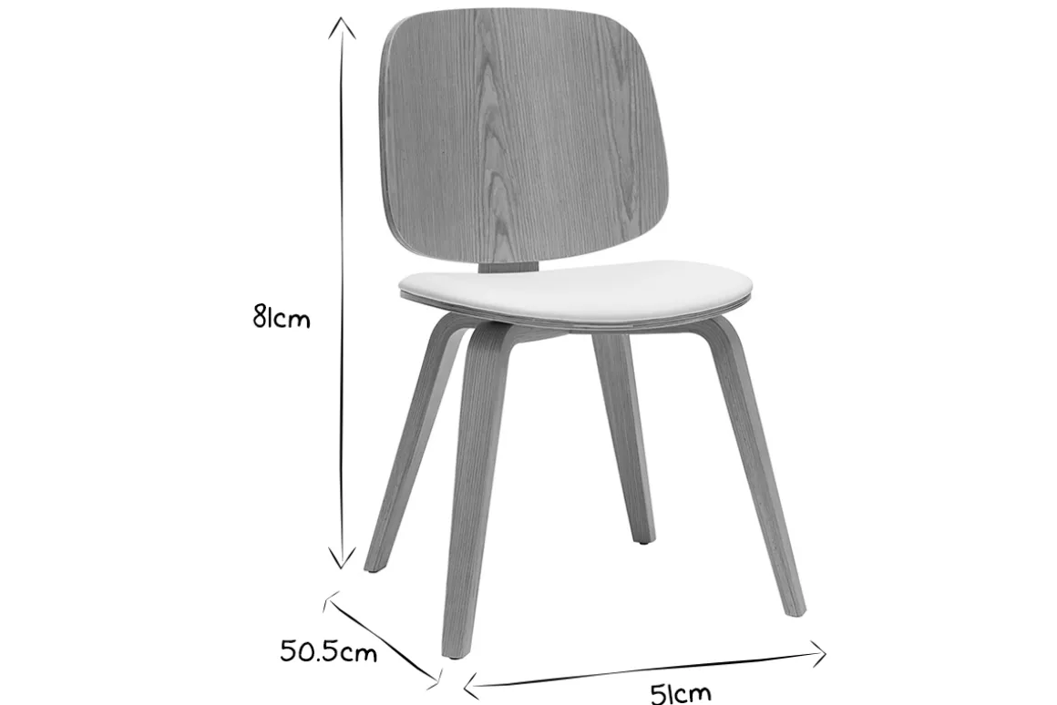 Best Miliboo Set de 2 sillas de madera oscura y negra BECK