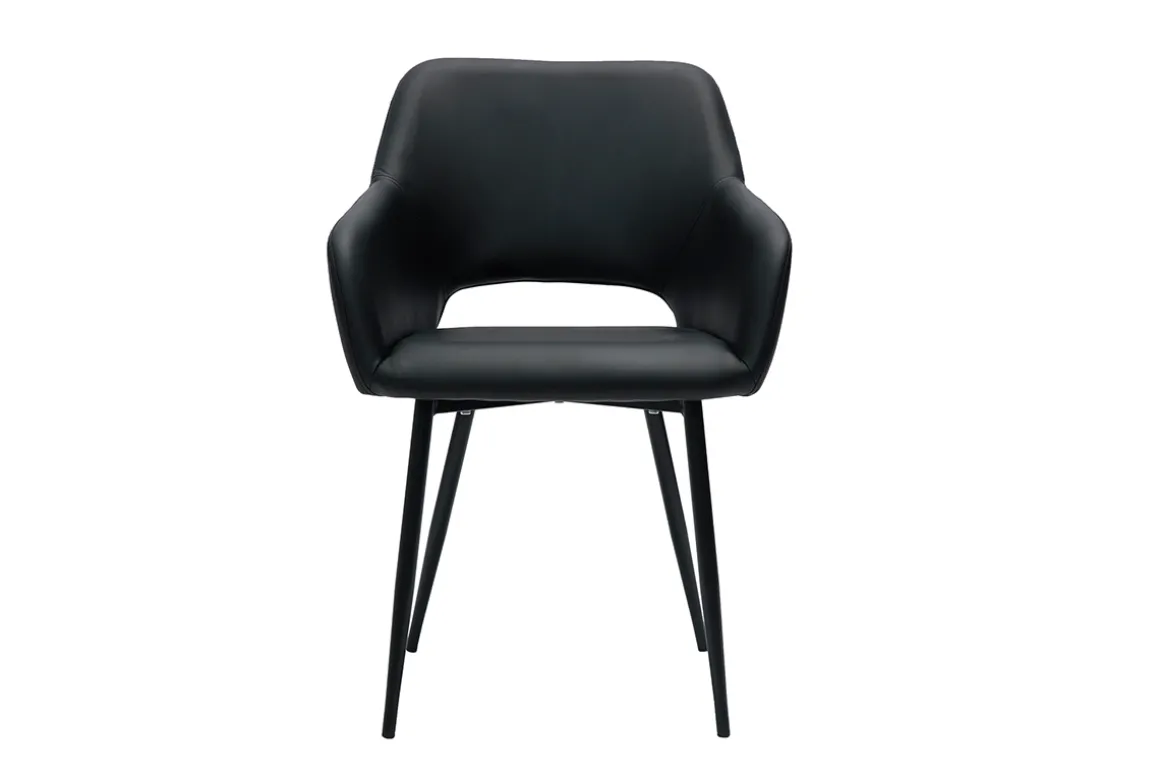 Sale Miliboo Set de 2 sillas de poliuretano negro LAURETTE