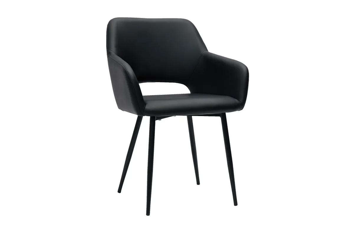 Sale Miliboo Set de 2 sillas de poliuretano negro LAURETTE