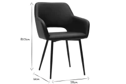 Sale Miliboo Set de 2 sillas de poliuretano negro LAURETTE