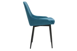 Hot Miliboo Set de 2 sillas de tejido azul petróleo HOLO
