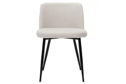 Hot Miliboo Set de 2 sillas de tejido efecto aterciopelado texturizado beige y metal negro MONTI