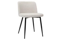 Hot Miliboo Set de 2 sillas de tejido efecto aterciopelado texturizado beige y metal negro MONTI
