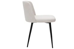 Hot Miliboo Set de 2 sillas de tejido efecto aterciopelado texturizado beige y metal negro MONTI
