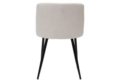 Hot Miliboo Set de 2 sillas de tejido efecto aterciopelado texturizado beige y metal negro MONTI