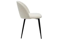 Sale Miliboo Set de 2 sillas de tejido efecto borreguillo color crudo y metal negro CELESTE