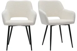 Flash Sale Miliboo Set de 2 sillas de tejido efecto borreguillo LAURETTE