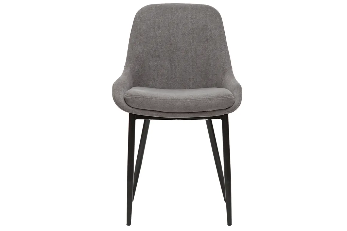 Best Miliboo Set de 2 sillas de tejido efecto aterciopelado gris claro HOLO