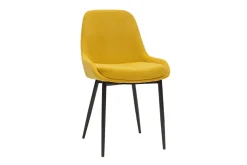 Sale Miliboo Set de 2 sillas de tejido efecto aterciopelado amarillo mostaza HOLO
