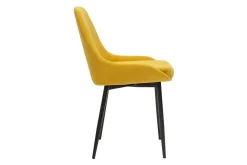 Sale Miliboo Set de 2 sillas de tejido efecto aterciopelado amarillo mostaza HOLO