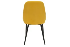 Sale Miliboo Set de 2 sillas de tejido efecto aterciopelado amarillo mostaza HOLO
