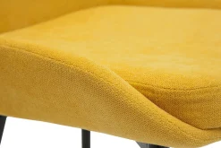 Sale Miliboo Set de 2 sillas de tejido efecto aterciopelado amarillo mostaza HOLO
