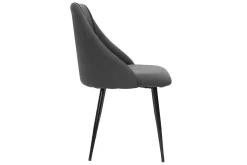 Shop Miliboo Set de 2 sillas de tela gris oscuro con patas de metal HIGGINS