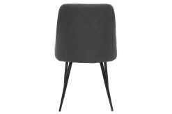 Shop Miliboo Set de 2 sillas de tela gris oscuro con patas de metal HIGGINS