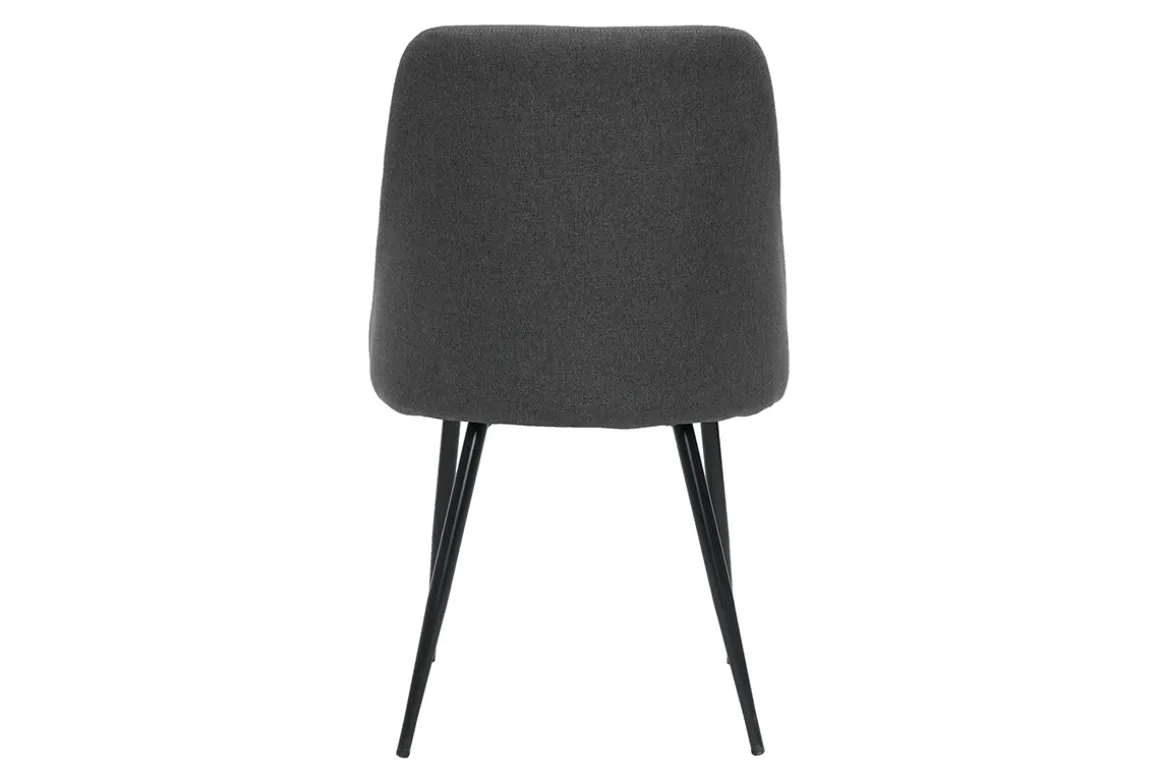 Shop Miliboo Set de 2 sillas de tela gris oscuro con patas de metal HIGGINS