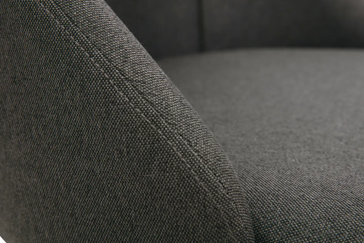 Shop Miliboo Set de 2 sillas de tela gris oscuro con patas de metal HIGGINS