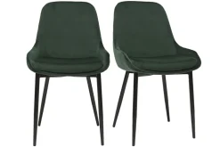Online Miliboo Set de 2 sillas de terciopelo color verde HOLO