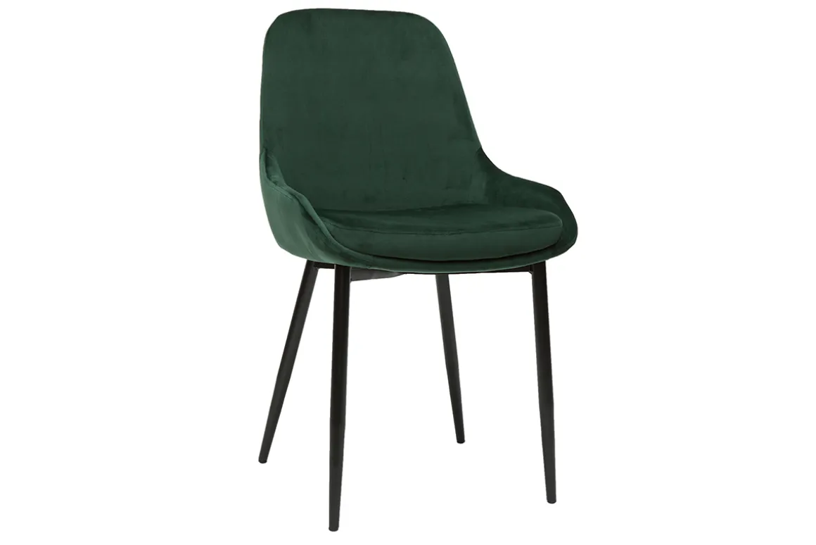 Online Miliboo Set de 2 sillas de terciopelo color verde HOLO