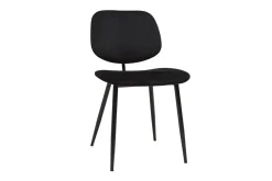New Miliboo Set de 2 sillas de terciopelo negro y metal negro TOBIAS