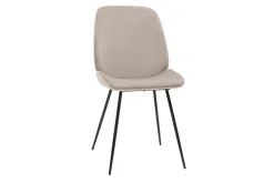 Clearance Miliboo Set de 2 sillas de terciopelo color topo con patas de metal negro KAOLY