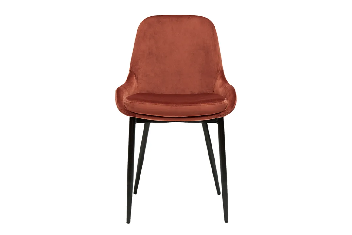 Cheap Miliboo Set de 2 sillas de terciopelo color terracotta HOLO