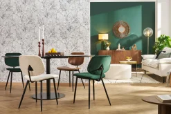 Best Sale Miliboo Set de 2 sillas de terciopelo verde y metal negro TOBIAS