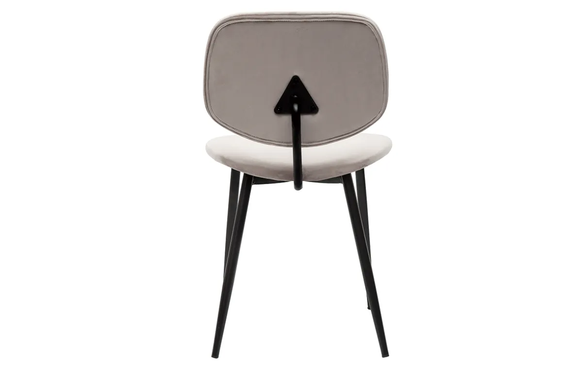 Discount Miliboo Set de 2 sillas de terciopelo color topo y metal negro TOBIAS