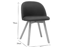 Store Miliboo Set de 2 sillas nórdicas de tela azul petróleo y haya maciza CELESTE