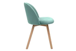 Clearance Miliboo Set de 2 sillas nórdicas de tela verde celadón y haya maciza CELESTE