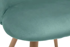 Clearance Miliboo Set de 2 sillas nórdicas de tela verde celadón y haya maciza CELESTE