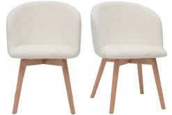 Online Miliboo Set de 2 sillas nórdicas de tejido borreguillo y haya maciza VANITY