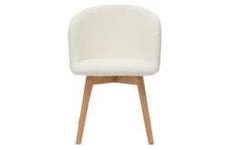 Online Miliboo Set de 2 sillas nórdicas de tejido borreguillo y haya maciza VANITY