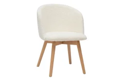 Online Miliboo Set de 2 sillas nórdicas de tejido borreguillo y haya maciza VANITY