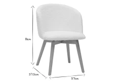 Online Miliboo Set de 2 sillas nórdicas de tejido borreguillo y haya maciza VANITY